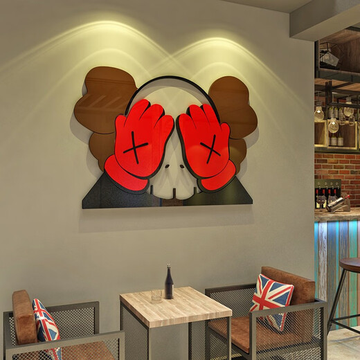 Internet Celebrity Check-in Layout Live Broadcast Room Hintergrund Ornamente Bar Industrial Style Wall Paste Szene Dekoration Barbecue Kreativität 15693 Sesame Street 01-10mm Come Board 0cm*0cm