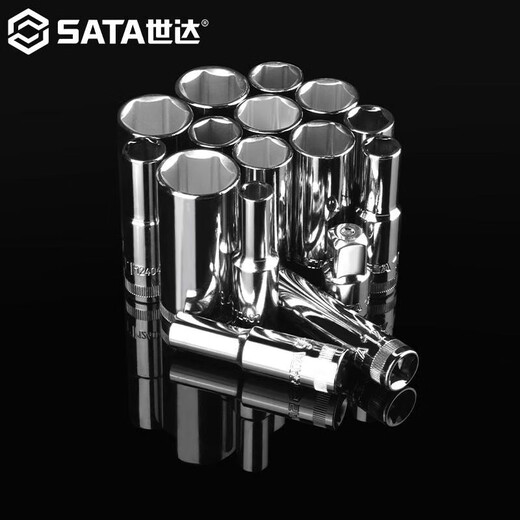 世达（SATA）世达38中飞加长套筒头套装快速脱落棘轮扳手单个10六角汽修工具 12415/22mm