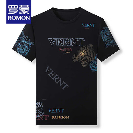 Romon Summer New Ice Seide Kurzärärmelte T-Shirt für junge und mittlere Männer runden Halsabdruck trendy dünner Top Casual halbärmelige Hemd Weiß 733 M 165 [Empfohlen 100-120 Jin [Jin ist gleich 0,5 kg]]