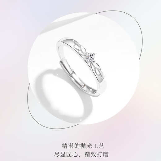 Dirholl Twin Lovers Platinum Ring Women's PT950 Platinum Couple Ring Proposal Ring 520 Valentine's Day Gift for Wife Light Luxury Style - Twin Lovers Can Be Engraved