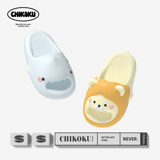 Chikoku Lion Hai niedliche Cartoon Pantoffeln für Frauen im Sommer Haus dicker Sohle komfortable weiche alleinige Paar Home Sandalen Männer Männer