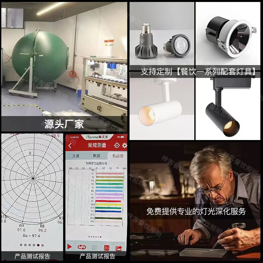 XMSJ螺口led射灯灯泡变焦上下发光98显暖黄餐饮餐桌竹编吊灯聚光光源 12W高显2700K Ra9738