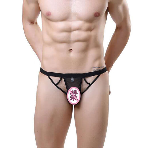 Men's Sexy Underwear Men's Special Mesh Transparent T-Pants Sexy Passion Ming T-Pants Passion Black One Size