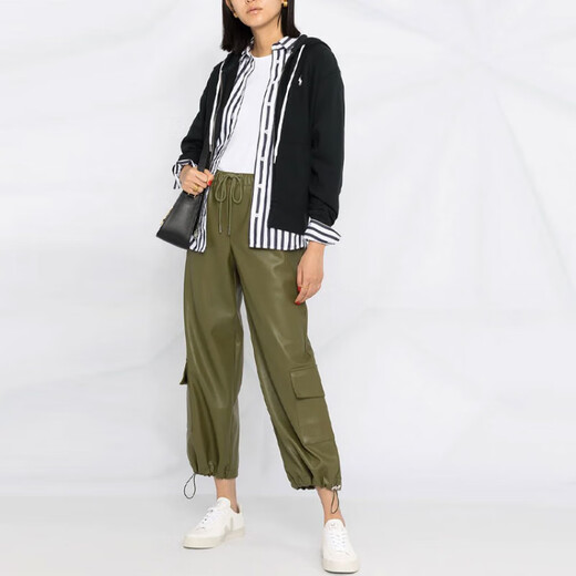 拉夫劳伦（Ralph Lauren）Logo刺绣拉链连帽卫衣外套女款黑色 黑色 XS
