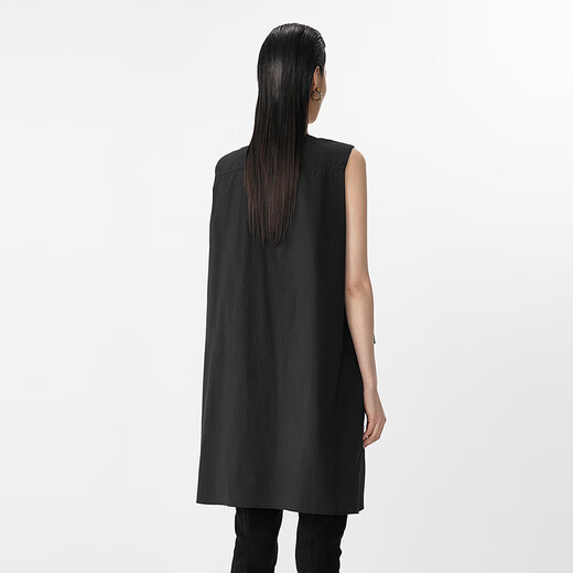 Buyi Banner Jnby [gleiches Modell im Einkaufszentrum] 25 Sommer Neues Kleid mit gerader ärmelloses runden Hals 5p5G13570 001/Dieser schwarze 255/grüne Kaffee l All Size