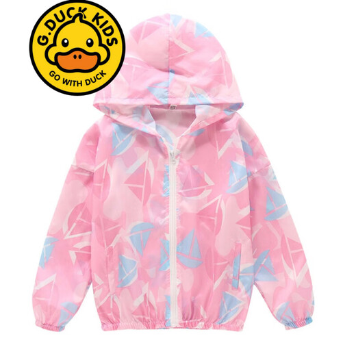 G.DUCKKIDS品牌童装儿童防晒衣女童夏季外套女孩洋气夏装连帽皮肤衣服中大童 F9930 绿色 150