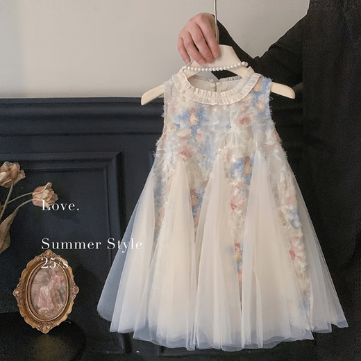 G.DUCKKIDS小黄鸭童装女童连衣裙夏季2025薄款儿童裙子女孩夏装背心裙网纱裙 花色akokasc（送帽子） 120 尺码5~6岁【110-120cm】cm