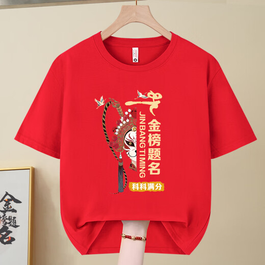 黛笙2025高考专用T恤金榜题名短袖家长送考衣服中考必胜加油定制班服 高考必胜-829-红色 S _(80-95斤)