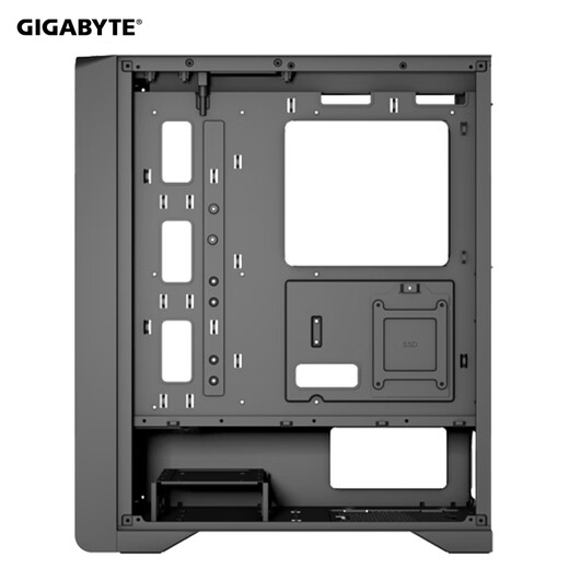 GIGABYTE Ghost Black C103G Chassis Panoramic Tempered Glass Side Transparent Compatible 360 Water Cooling Radiator Quick-Release Dust Filter ATX/Front 360/Vent Panel