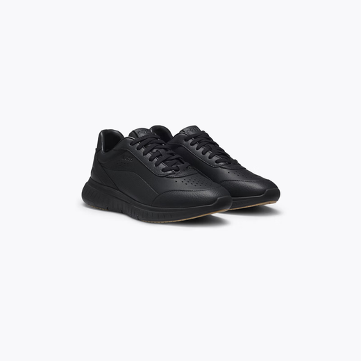 Hugo Boss BOSS New Year's Gift Men's 25th Winter New Grained and Solid Color Leather Sneakers 005-Black 41