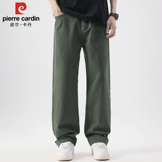 Pierre Cardin Casual Pants Men's Autumn and Winter Loose Straight Pants Men's Heavy Cotton Work Pants Men's Brown XL