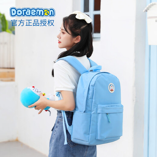 Miyo Doraemon co-branded schoolbag for female junior and senior high school students ins style fashionable versatile simple backpack female college students blue-Doraemon genuine