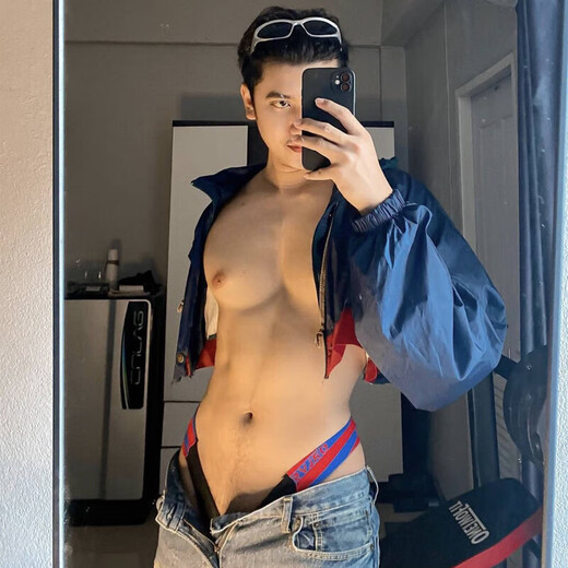 男士丁字裤夹臀无腰双丁超低腰性感提臀免脱后空T裤激情内裤显包 黄色 M 均码