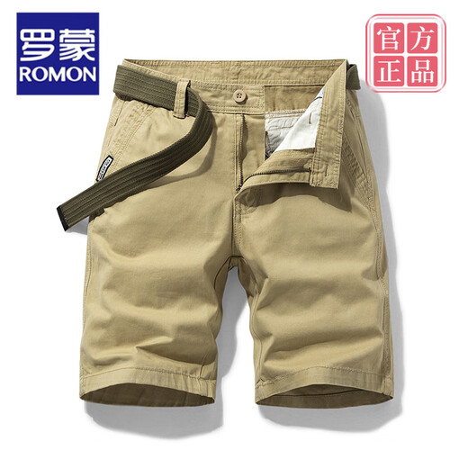 Romon High-End-Marke Multipocket-Baumwoll-Werkzeug-Shorts losen gerade fünf Punkte-Sommer-Ins Casual Mid-Hose Baumwolle 17152 Black 28