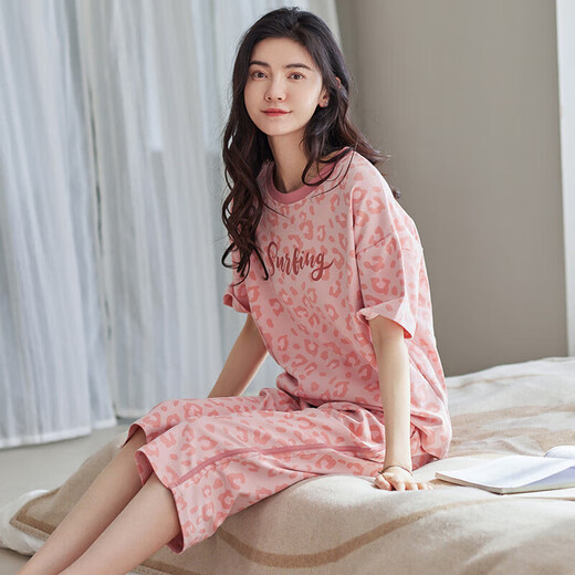 Site officiel de Hongdou (Hodo) [recommandé par la mère centrale] Pyjamas de drapeau du magasin Fangchuan pour les femmes en été, le printemps et l'automne en coton pur pantalon à manches courtes pantalons de coton pour la maison en coton yzt9855 m [Recommandé 80-95jin [Jin est 0,5 kg] usure]