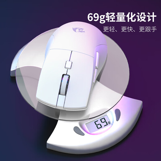 红龙G69轻无线蓝牙三模鼠标 五档DPI可调支持自定义 轻量化超长续航人体工学 游戏办公笔记本台式鼠标 黑色【三模+1K回报率+8000DPI】