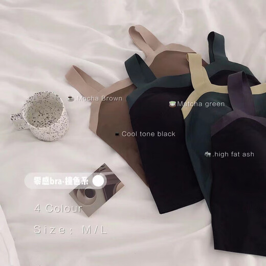 Vest Women's Underwear Seamless Short Style With Padded No-Wear Underwear Sexy Beautiful Back Tube Bra Cool Black M (80-100Jin Jin is equal to 0.5kg)