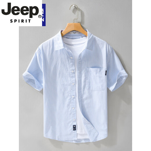 Jeep Spirit Camisa de algodón puro de algodón de algodón corto de algodón corto