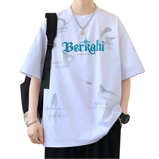 Lee Dprre T-shirt à manches courtes pour hommes 2025 Nouvelle tendance estivale simple T-shirt à mi-manche en soie mince en vrac pour les adolescents 695 mètres blancs M