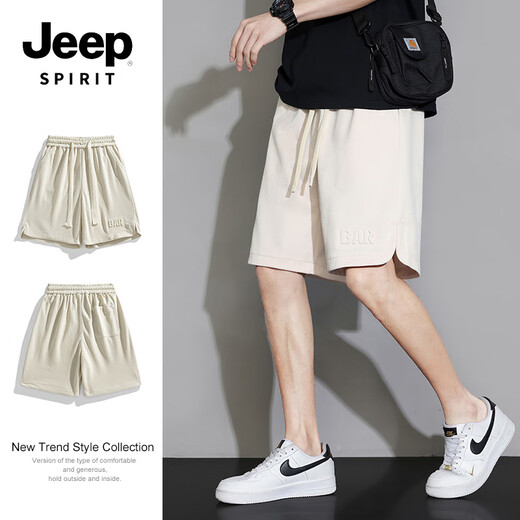 JEEP SPIRIT短裤男时尚宽松透气男士五分裤夏季运动裤男723 深灰色  L 
