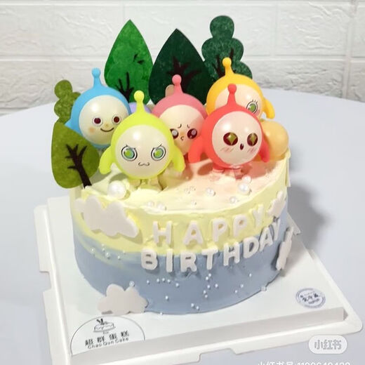溥畔网红仔仔装饰卡通仔仔熊失心熊粉仔熊小熊摆件儿童生日装扮 月球兔仔仔5个