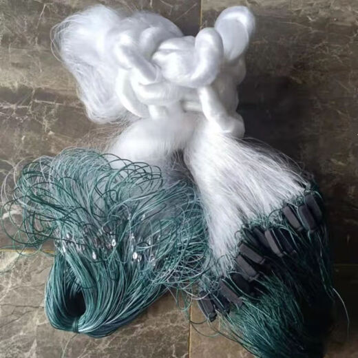 Soft silk three-layer floating net fish net sticky net 1.5 meters 2 meters 3 meters high new three-layer fishing net crucian carp sticky net hanging net 1.5 meters high 3 fingers white silk three-layer floating net 100 meters long