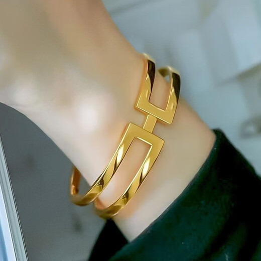 QUAMER geometric H-shaped bracelet, fashionable and exquisite for men and women, light luxury temperament, versatile bracelet, niche high-looking geometric bracelet