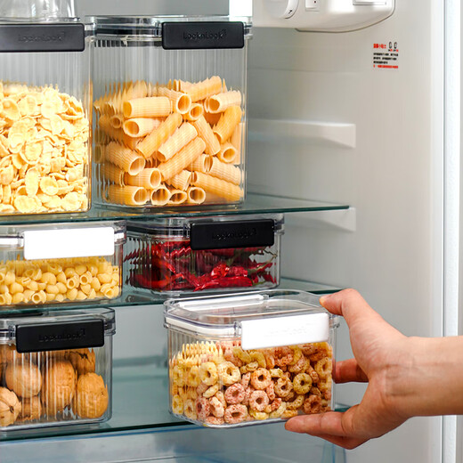 LOCK&LOCK measuring cup snap-on storage jar kitchen sealed jar snack fruit sealed moisture-proof grain storage box food storage jar 1.8L white