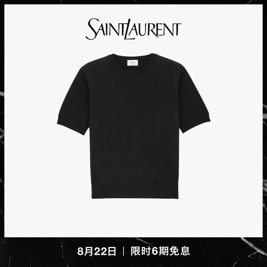 YSL Saint Laurent [Gift] Women's Wool T-Shirt Sweater Black Black M
