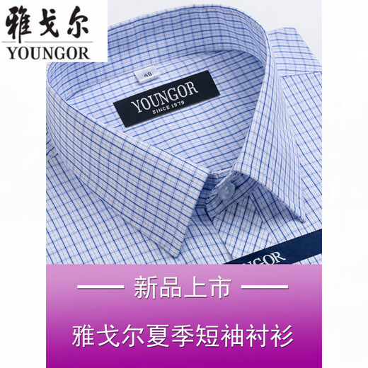 雅戈尔衬衫男短袖夏季2025薄款中年男装寸衫职业休闲衬衣透气 短袖DX6630 38 建议【70-95斤】