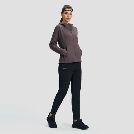 迪桑特（DESCENTE）WOMENSRUNNING系列AERODRY舒适运动连帽长袖夹克外套女款 BK-BLACK S