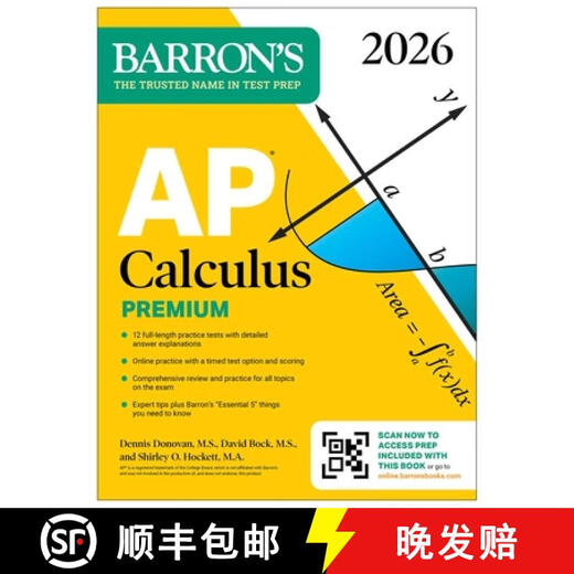 【3-4周达】AP Calculus Premium, 2026: Prep Book with 12 Practice Tests + Comprehensive Review + Online ~