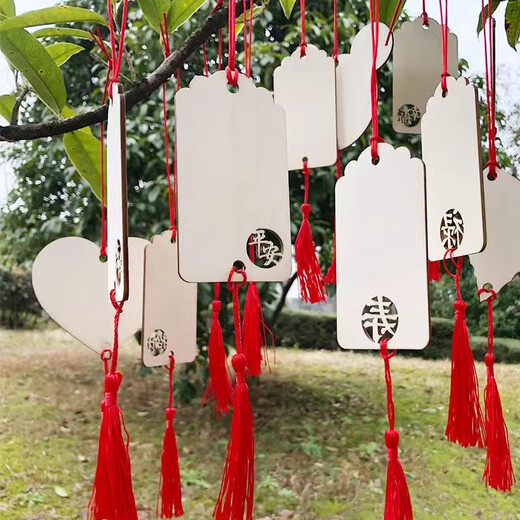 Wishing sign, wooden hang tag, wishing pendant, wishing sign, blessing hanging tree hang tag, scenic area safety sign, wishing sign, fortune sign 5.5x10cm