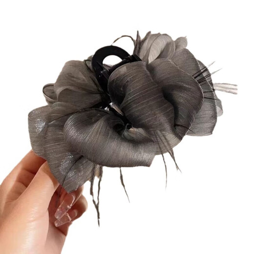 Federnetzblasen flauschige Wolken Big Scratch Clip Neue High-End-Mode-Haarclip-Rücken-Kopf-Haarclip-Haarzubehör Schwarze Federnetz Bubble Clip 13cm