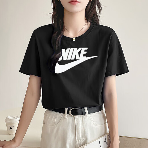 耐克（NIKE）女子夏季运动套装 跑步健身训练服休闲衣裤潮流时尚透气短袖短裤 短袖T恤+短裤/两件套 M