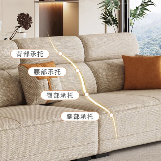简昕布艺沙发客厅2025新款直排小户型沙发现代简约棉麻沙发981