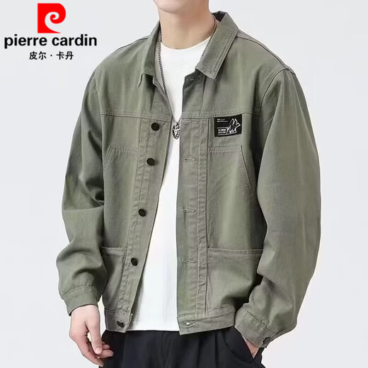 Pierre Cardin Jacket Herren Frühling und Herbst 2025 Neues Hemd Revers Herbst Herren Work Jacket Earth Herbst Jacke Top Upgrade Version K12806 GRAU 4XL Empfohlen 168-190jin [Jin gleich 0,5 kg]