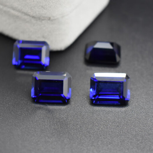 Qianjun 2025 new quality tanzanite sapphire loose stone rectangular blue main stone Sri Lanka rough stone 3X5mm