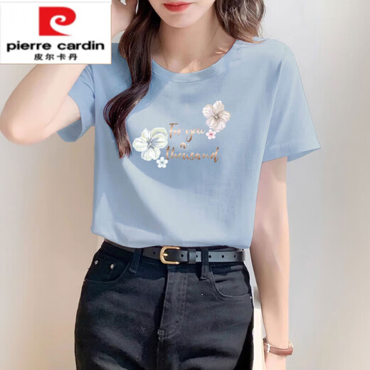 Pierre Cardin (Pierre Cardin) Pure I Camiseta rosa de algodón para mujeres Camiseta suelta de manga corta de manga corta y versátil para el verano 2025 nueva tensión top 6296 blancos m de manga corta (recomendado 80-105 Jin [Jin iguala 0.5 kg])
