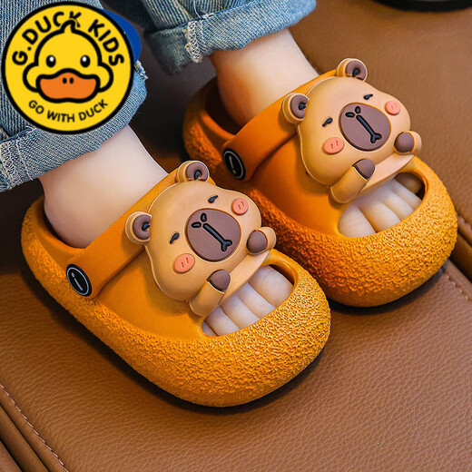 G.Duckkids Kapibala Slippers para niños niños 2025 Nuevos zapatos de verano Sandalias de niñas no deslizantes Baby Brown 20-21 Tamaño 14 cm