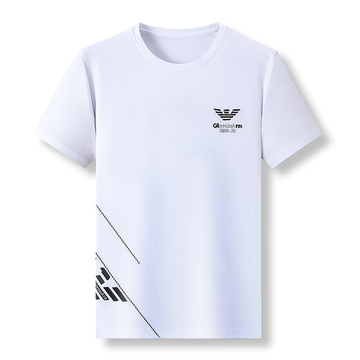 FALAMONE high-end fashion brand summer short-sleeved T-shirt for men high-end ice silk half-sleeved men's top T-shirt White DYHF-13062 M 165 [suitable for weight 90-120 Jin [Jin equals 0.5 kg]]