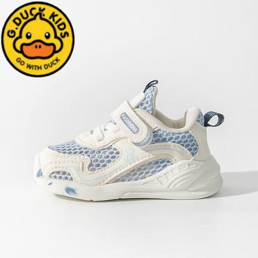 
G.DUCKKIDS little yellow duck baby functional shoes summer mesh 1-2 years old 3 lightweight breathable baby toddler shoes spring and summer children's shoes 9272 single net blue 16 size inside length 12.2cm