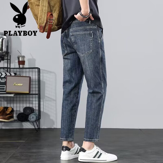 
Playboy Crispy Jeans Men's Summer New Stretch Slim Small Feet Thin Jeans Men's Loose Straight Casual Trousers 9720 28