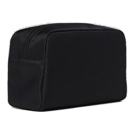 Emporio Armani 18 Classic Eagle Logo Zipper Close Polyurethane Toilet Bag Small Women's Black Basic Pack (Bag + Dust Bag)