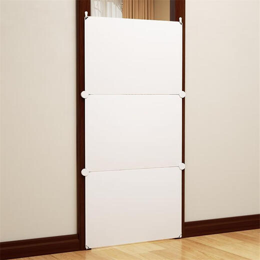 
LDVEP door pet fence on the floor indoor home dog and cat special L-type free combination simple heightened isolation baffle milky white 15272cm (3 pieces)
