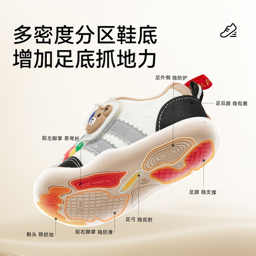 Tyrannis children's shoes autumn new functional shoes baby girl baby shoes infant boy baby shoes barefoot shoes white/black 20