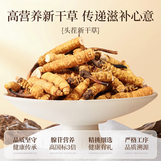 Purple and blue flowers sea of insects, Cordyceps sinensis 5g (8-11 roots) selected quality Cordyceps nourishing [Health gift box]