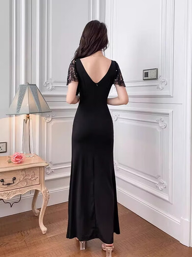 Sexy, low-cut slim sauna nightclub work clothes bath massage foot massage technician work clothes dress 3883 black S suggestion 80-95Jin [Jin equals 0.5 kg] All size