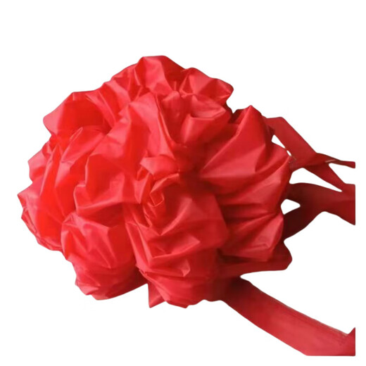 Big red flower hand-tied flower tombstone flower red cloth silk cloth Qingming tomb sweeping tomb encrypted multi-layered lace flower 50cm diameter golden blessing gauze flower