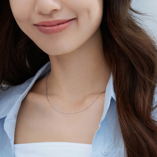 Lukfook Jewelry Platinum 950 Platinum Necklace Women's Baby's Breath Necklace Plain Chain Price A03TBPN0005 43cm-2.32g (including labor cost 264 yuan)